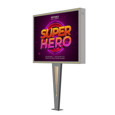 Desain kelas atas yang disesuaikan IP65 tahan air p6 8000nits baja iklan layar digital billboard LED luar